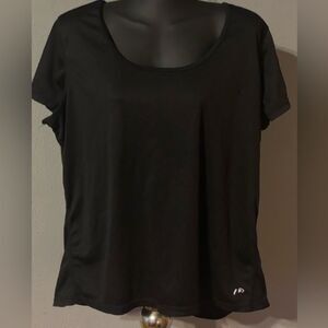 3XL vintage 1980s Champion black short sleeve crew neck top w/Champion logo